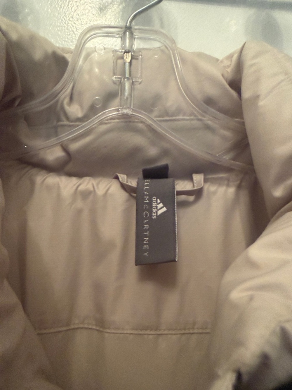 adidas Light Beige Quilted Puffer Vest - Picture 2 of 4